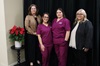 Pictured from left to right are Victoria College President Dr. Jennifer Kent; Abigal Perez and Dakota Ratjen, 2024 Vocational Nursing Program graduates with the highest GPA; and Dean of Allied Health Darla Strother.