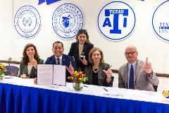 College administrators and leadership at the signing day event