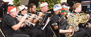 Crossroads Community Band playing instruments