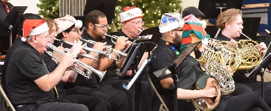 Crossroads Community Band playing instruments