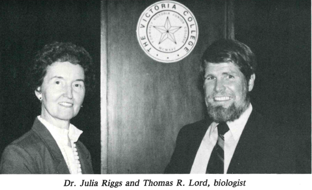 Dr. Julia Riggs and Thomas Lord smile in a black and white photograph