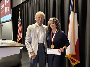 Dr. Michael Hummel with Distinguished Teaching Award winner Racheal Walker Wilkinson