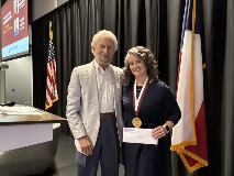 Dr. Michael Hummel with Distinguished Teaching Award winner Racheal Walker Wilkinson
