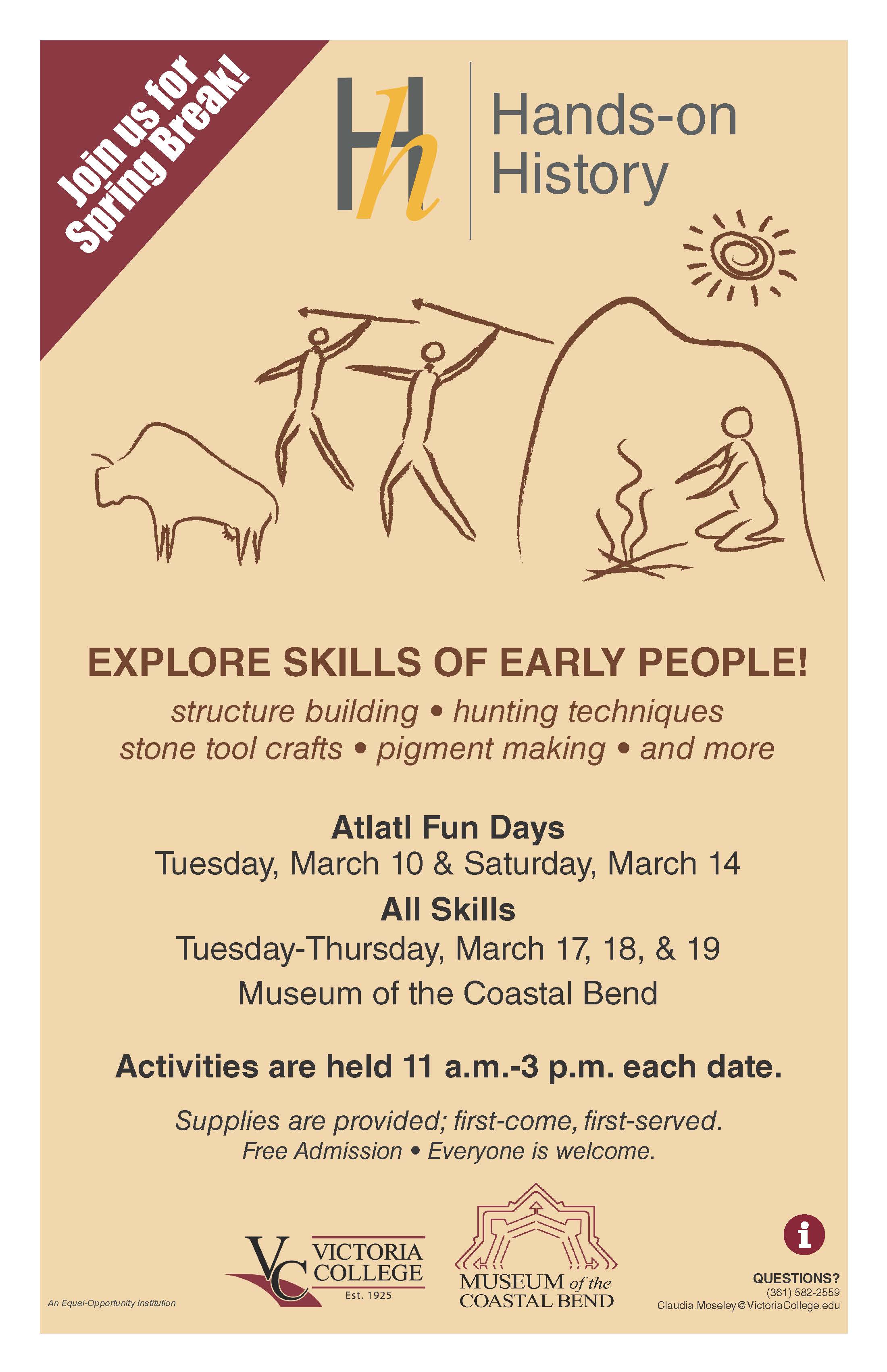 Hands-on History Spring Break Poster