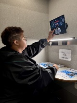 Student uses Workforce Pod at Victoria College