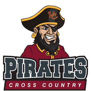 VC Pirates Cross Country Logo with Captain Vic and Text
