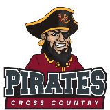 VC Pirates Cross Country Logo with Captain Vic and Text