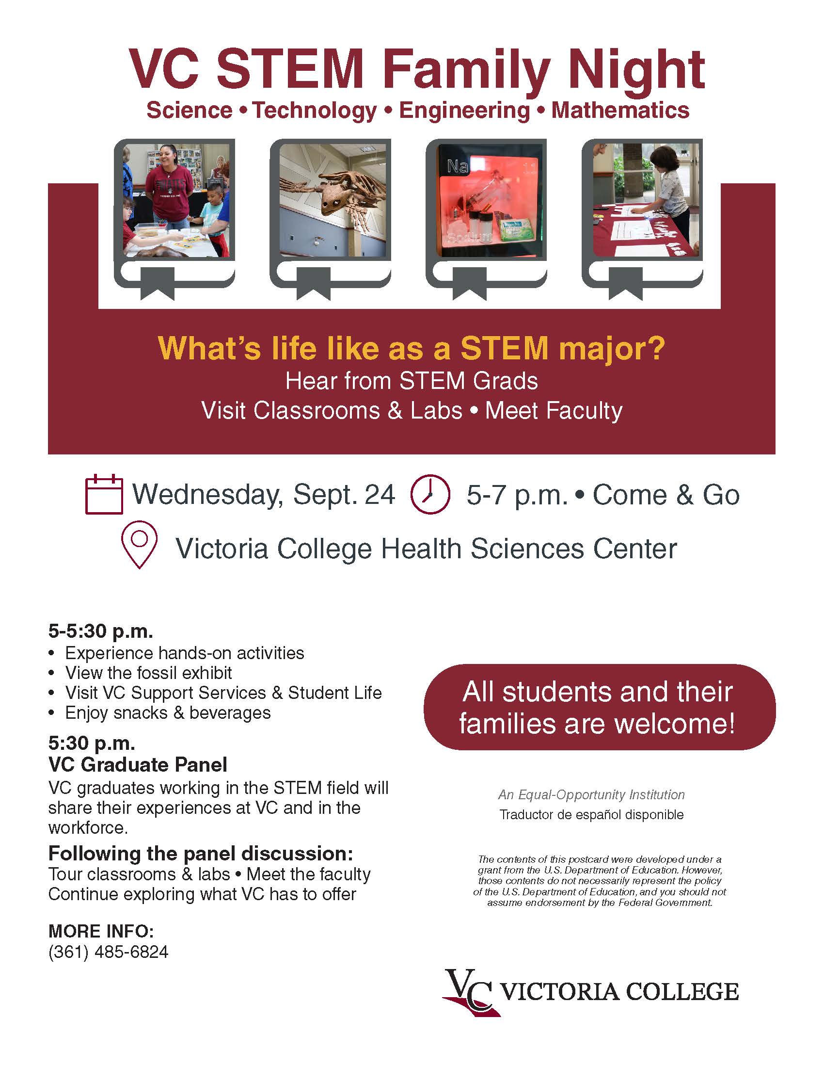VC STEM Family Night Flyer with text and information 2025
